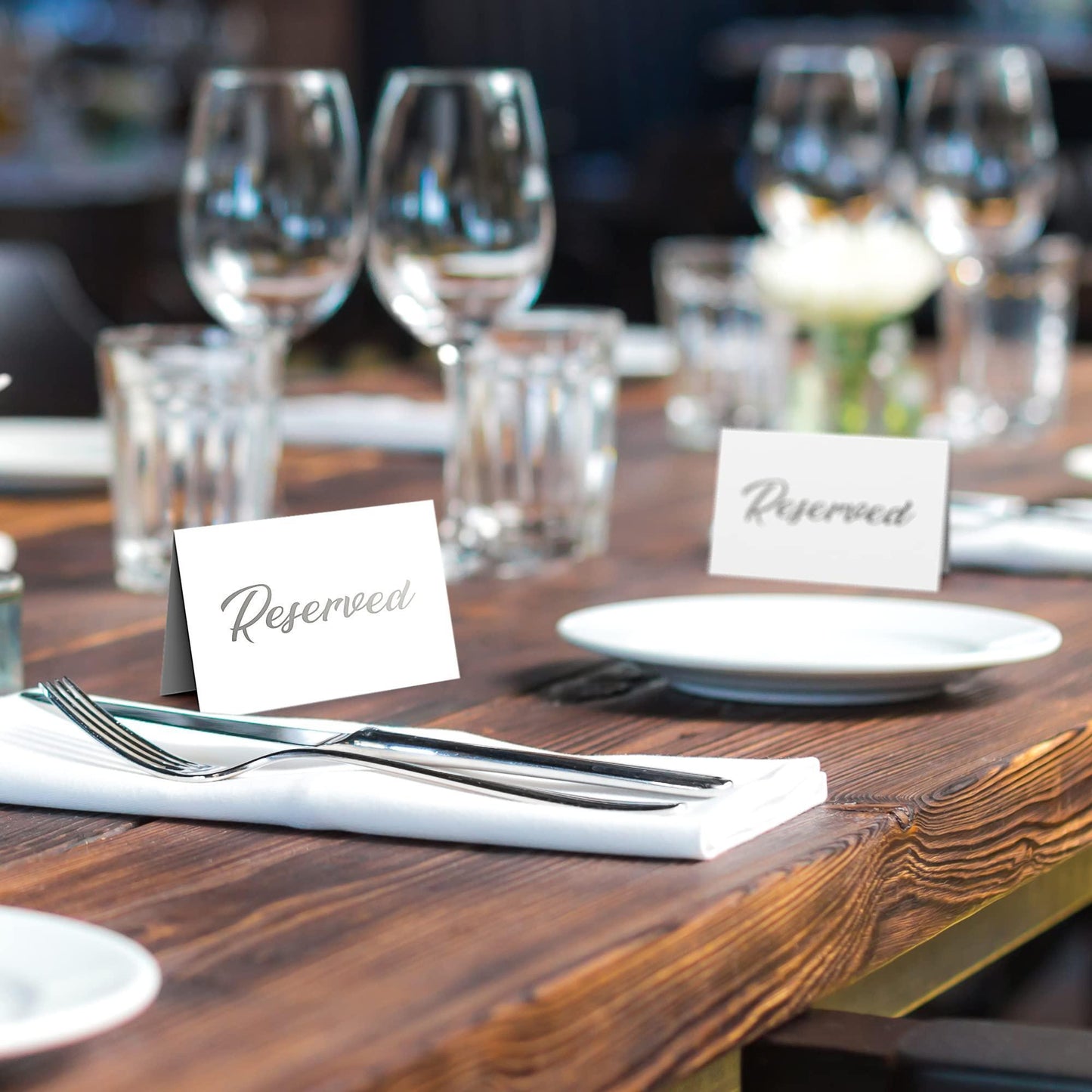 10 Pack Silver Reserved Table Signs for Wedding Party Restaurant   Reserved Signs for Wedding   Double Sided Reserved Table Signs   Silver Reserved Signs for Tables   Silver Tent Reservation Cards