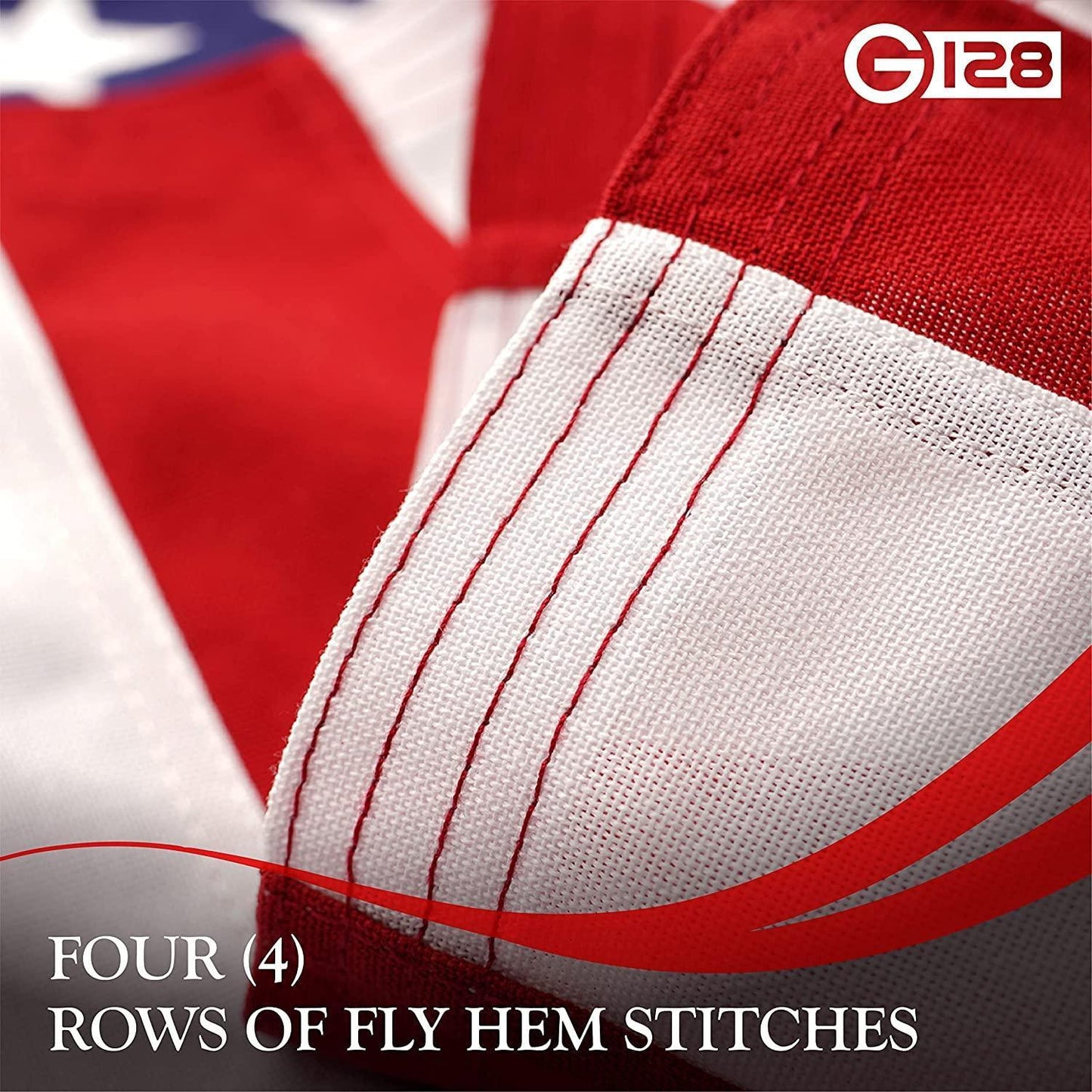 3x5 Ft American Flag Deluxe TearProof Series Featuring Super Tough Spun Polyester Embroidered Stars Sewn Stripes
