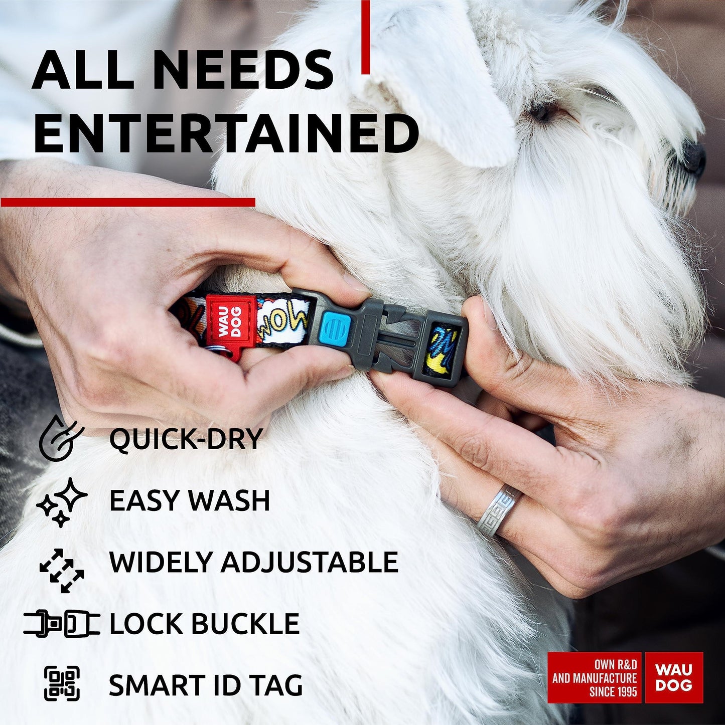 Nylon Dog Collar   Adjustable Dog Collar for Large Dogs Small & Medium Dogs   Breakaway Puppy Collars for Large Breed Dogs   Boy & Girl Dog Collars with Durable Plastic Buckle and QR Dog Tag