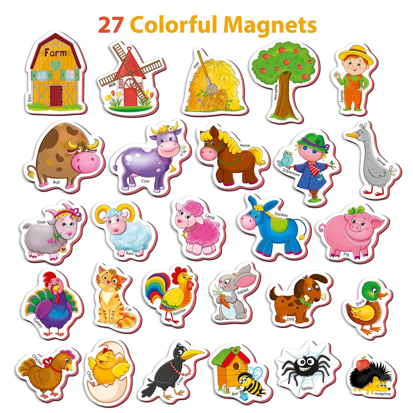 27 Foam Fridge Magnets for Toddlers 1 3   Large Toddler Magnets – Fridge Magnets for Kids   Refrigerator Magnets for Kids – Baby Magnets   Animal Magnets for Kids on Fridge