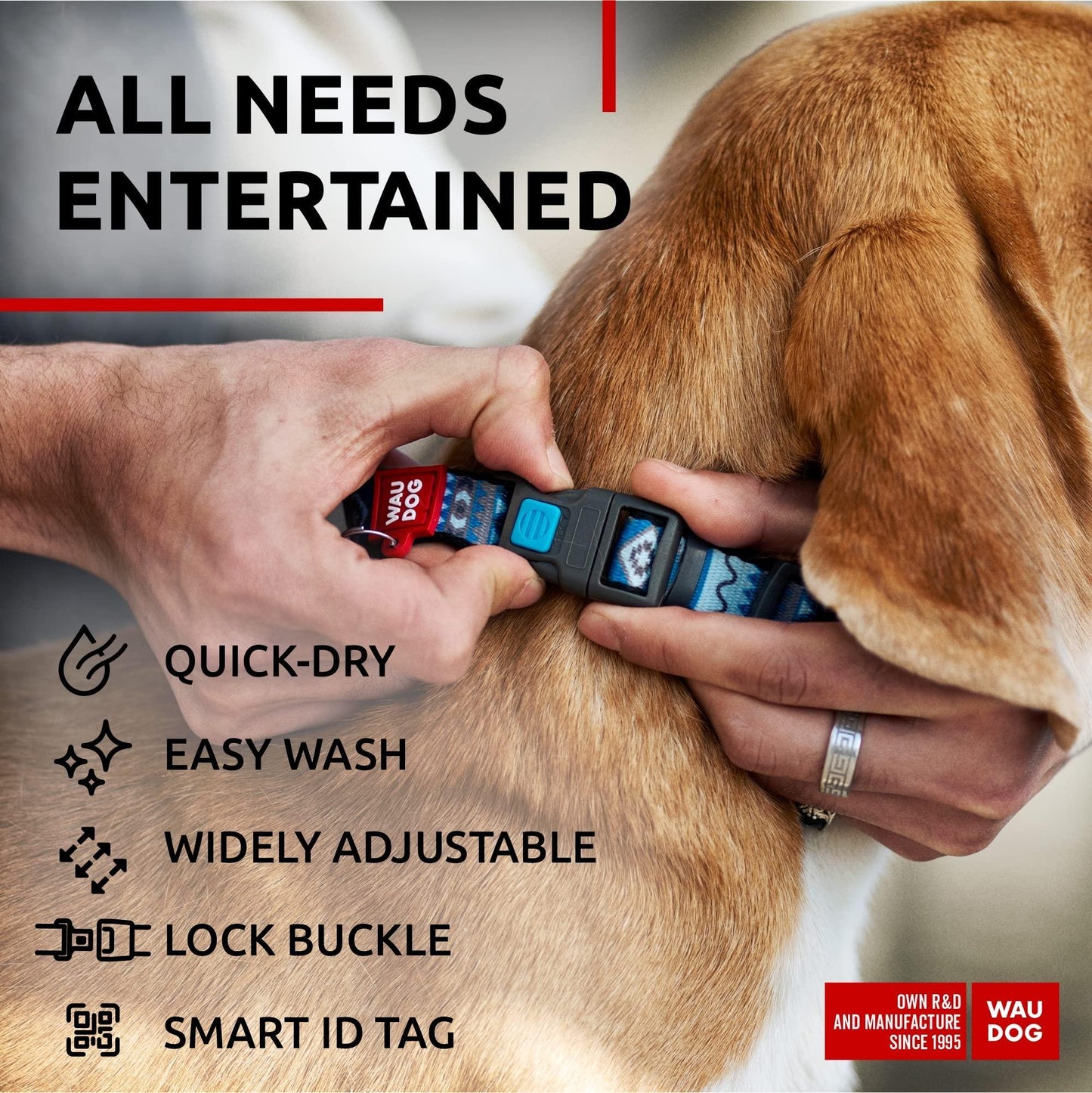 Nylon Dog Collar   Adjustable Dog Collar for Large Dogs Small & Medium Dogs   Breakaway Puppy Collars for Large Breed Dogs   Boy & Girl Dog Collars with Durable Plastic Buckle and QR Dog Tag
