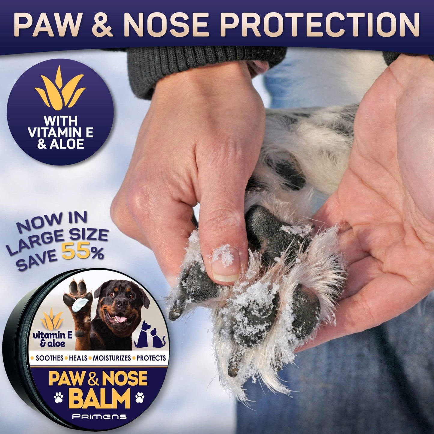 Natural Dog Paw Balm Dog Paw Protection for Hot Pavement Dog Paw Wax for Dry Paws & Nose Canine Paw Moisturizer for Cracked Paws Cream Butter for Cat Dogs Paw Protectors Paw Pad Lotion