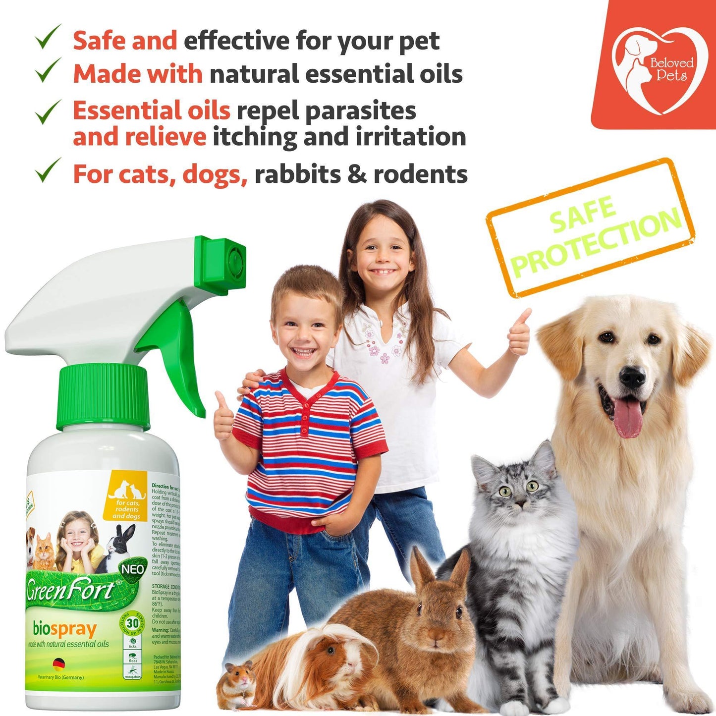 Natural Flea and Tick Home Spray for Dogs Cats & Ferret   Mosquito Bug Repellent & Carpet Flea Killer   Pet Pest Control & House Flea Treatment Indoor   Organic Prevention for Safe