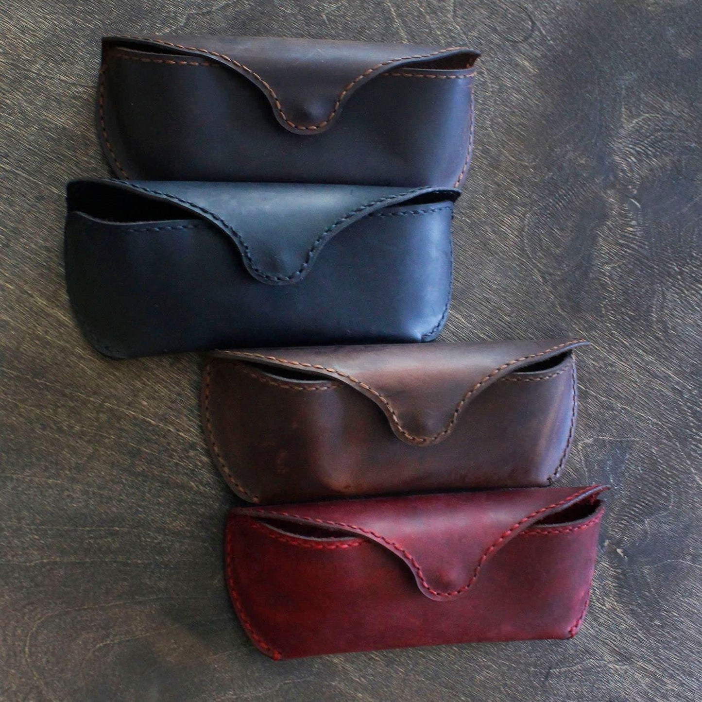 MyMesken Genuine Leather Eyeglasses & Sunglasses Case with Magnetic Snap Closure