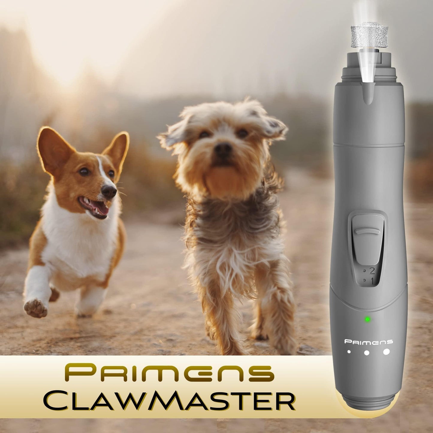 Dog Nail Grinder with LED Light Rechargeable Dog Nail Grinder for Large Dogs Medium & Small Dogs Professional Pet Nail Grinder for Dogs Quiet Soft Puppy Grooming Cat Nail Grinder Dog Nail Trimmer