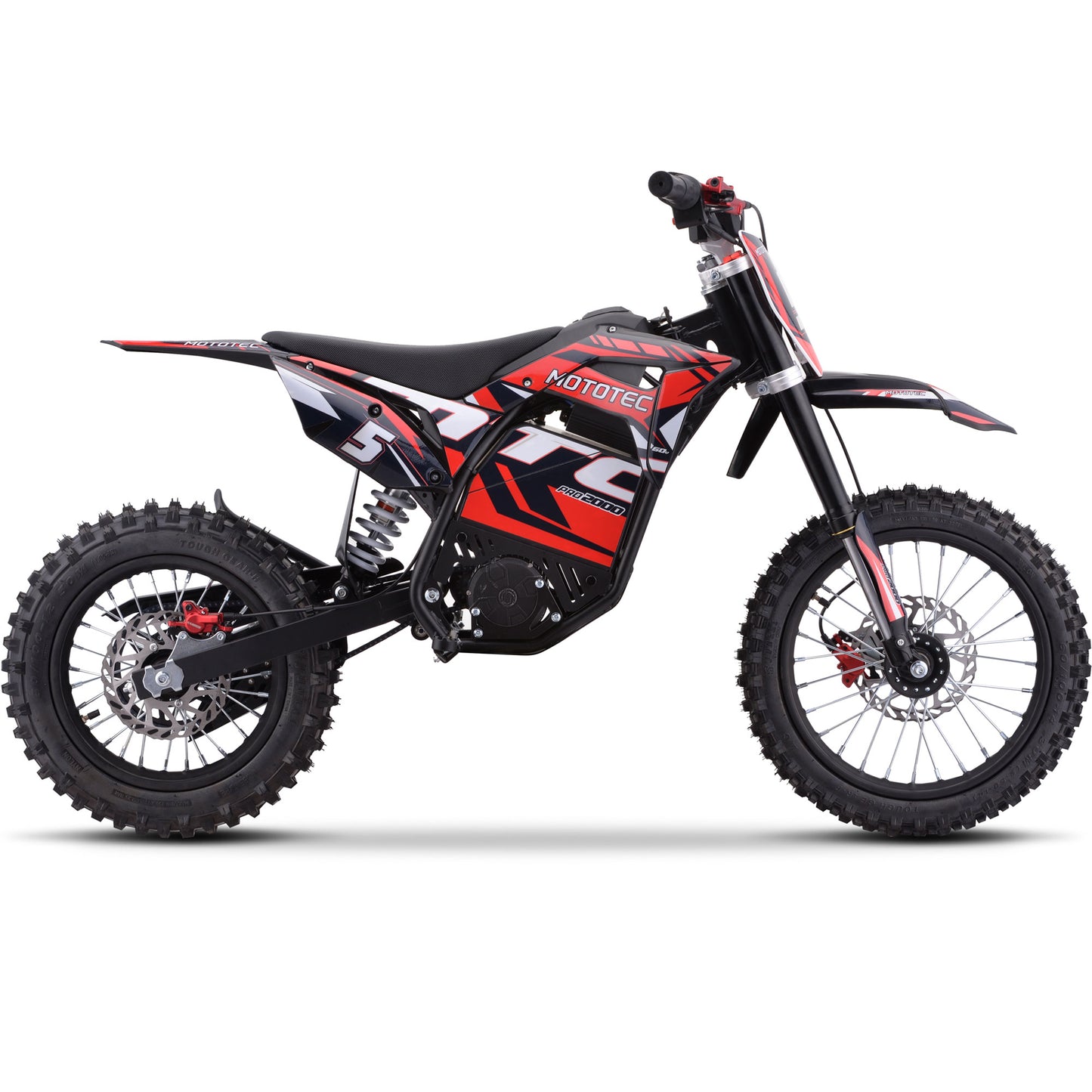 Mototec 60v Pro Electric Dirt Bike 2000w Lithium Red