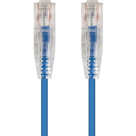 Monoprice SlimRun Cat6 28AWG UTP Ethernet Network Cable, 7ft Blue
