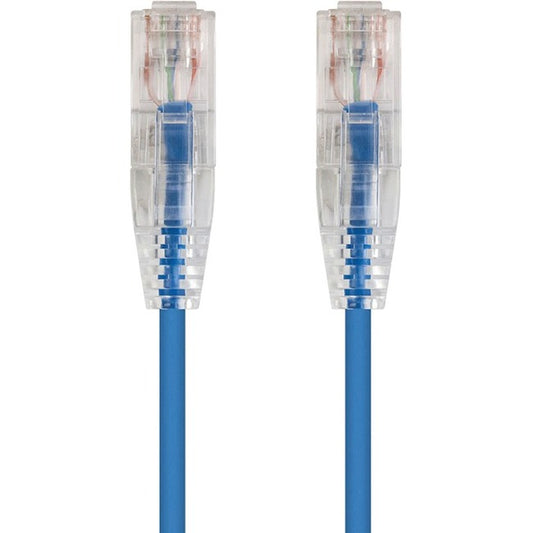 Monoprice SlimRun Cat6 28AWG UTP Ethernet Network Cable, 14ft Blue