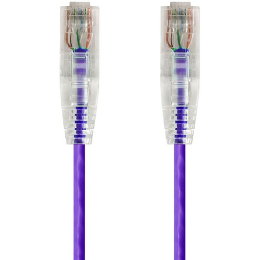 Monoprice SlimRun Cat6 28AWG UTP Ethernet Network Cable, 1ft Purple