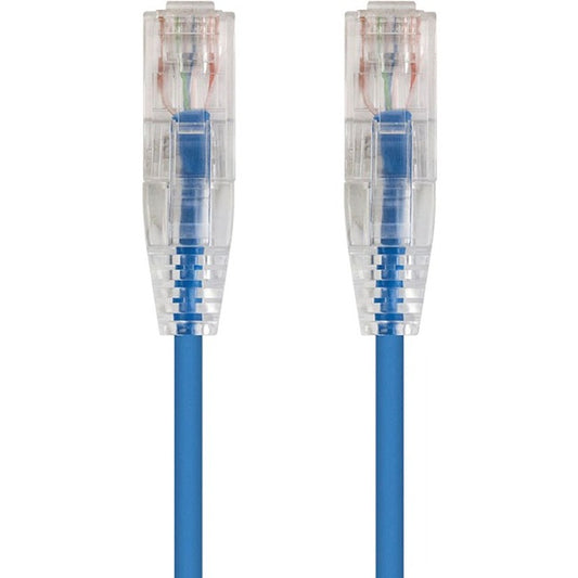 Monoprice SlimRun Cat6 28AWG UTP Ethernet Network Cable, 1ft Blue