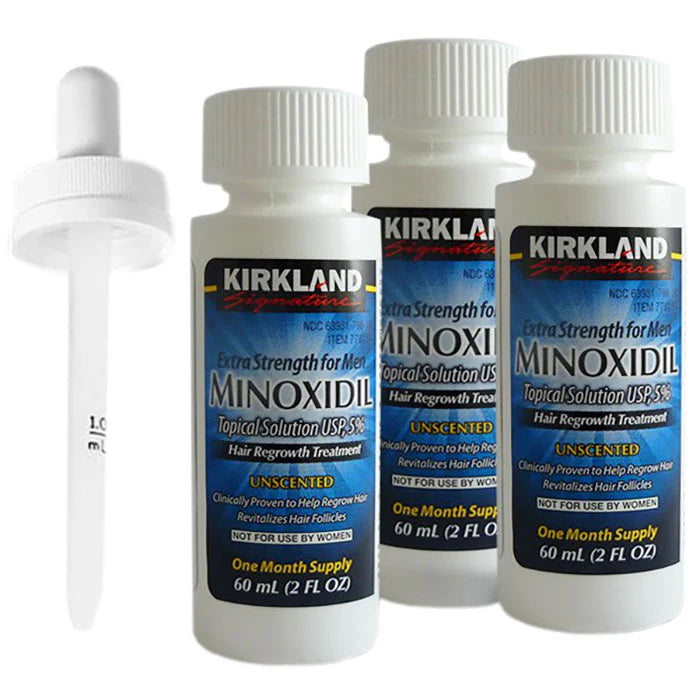Mermaid 5% Minoxidil Extra Strength Liquid Hair Loss and Hair Regrowth Treatment 3-Month with Derma Roller