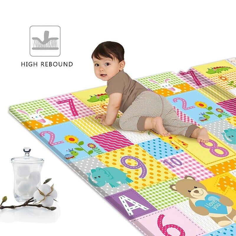 🐻🎨"Create a Magical Wonderland with Funville Baby Play Mat: Foldable, Double-Sided Cartoon Rug for Safe and Stimulating Playtime!" 🌈🎨