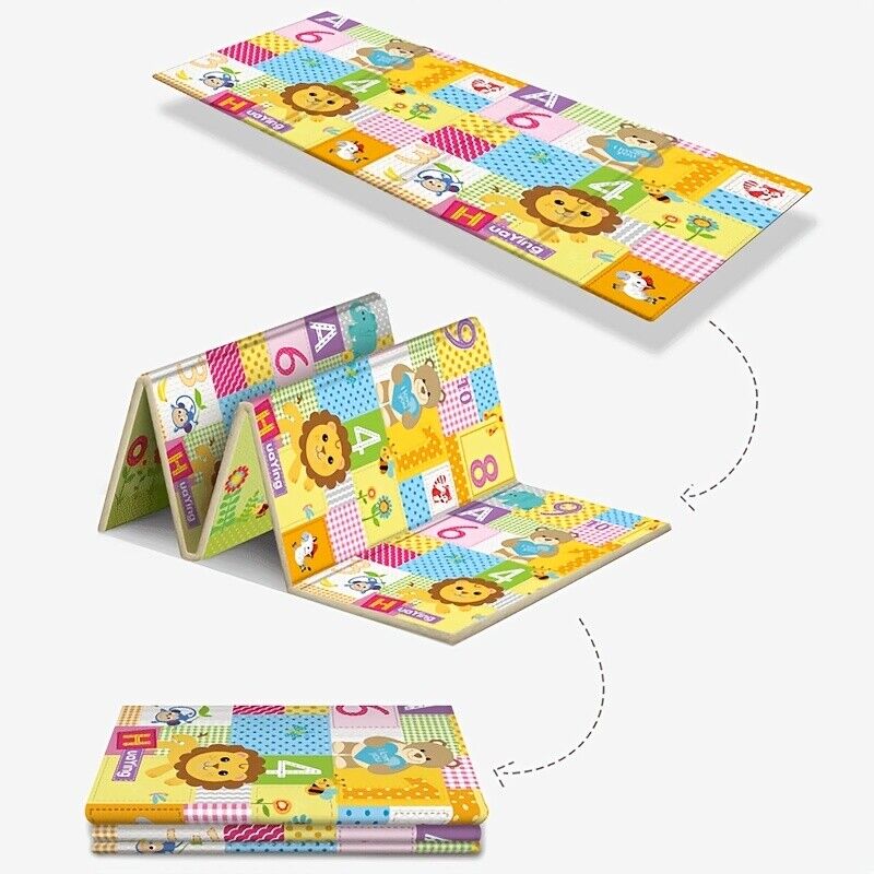 🐻🎨"Create a Magical Wonderland with Funville Baby Play Mat: Foldable, Double-Sided Cartoon Rug for Safe and Stimulating Playtime!" 🌈🎨