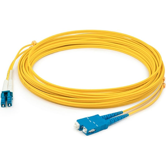 AddOn 20m LC (Male) to SC (Male) Yellow OS1 Duplex Fiber OFNR (Riser-Rated) Patch Cable