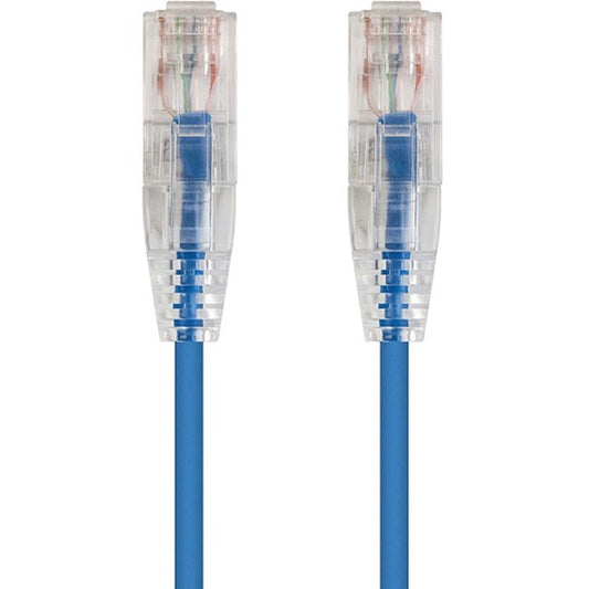 Monoprice SlimRun Cat6 28AWG UTP Ethernet Network Cable, 3ft Blue