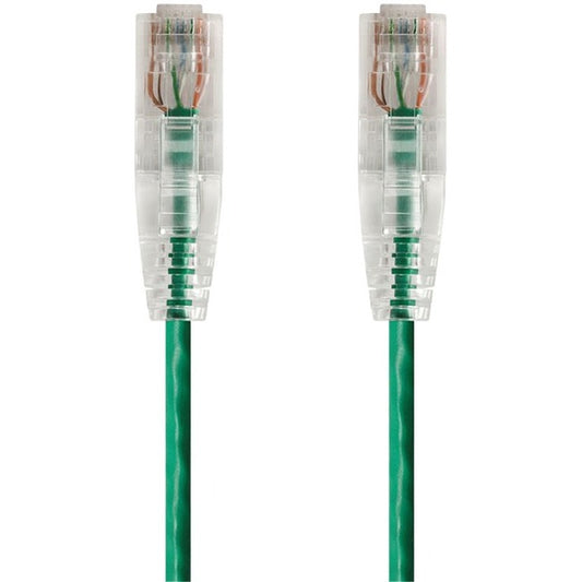 Monoprice SlimRun Cat6 28AWG UTP Ethernet Network Cable, 1ft Green