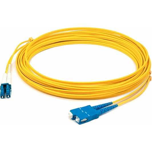 AddOn 1m LC (Male) to SC (Male) Yellow OS1 Duplex Fiber TAA Compliant OFNR (Riser-Rated) Patch Cable