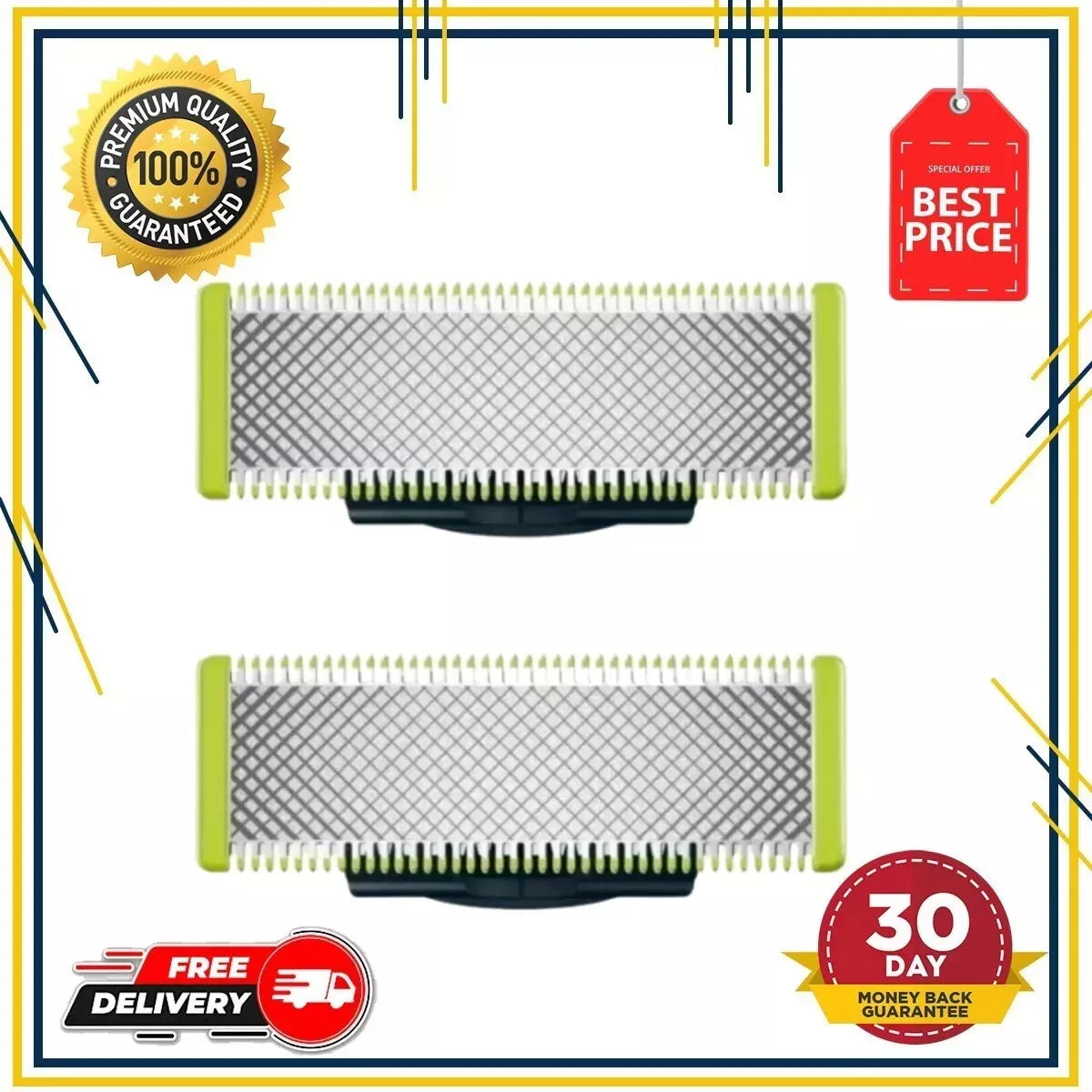 2x Blades Norelco OneBlade Razor Shaver Replacement Blade Head QP2520 /QP6510