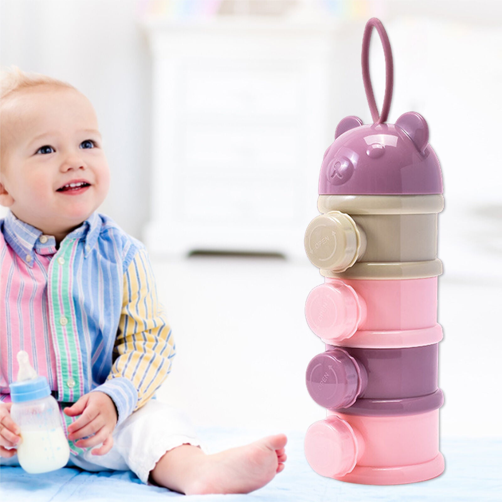 Introducing the "Formula4Fun" Portable Baby Milk Powder Formula Dispenser: Hassle-Free Feeding On-The-Go