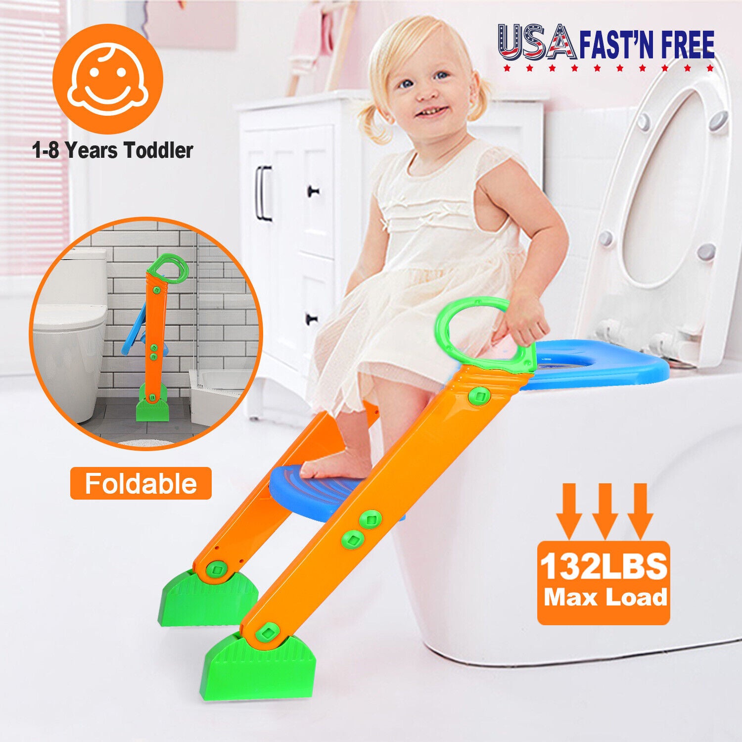 🚽👶 Kids Potty Training Seat with Step Stool Ladder - Child Toddler Toilet Chair for Easy Bathroom Transition! 🌟🚽