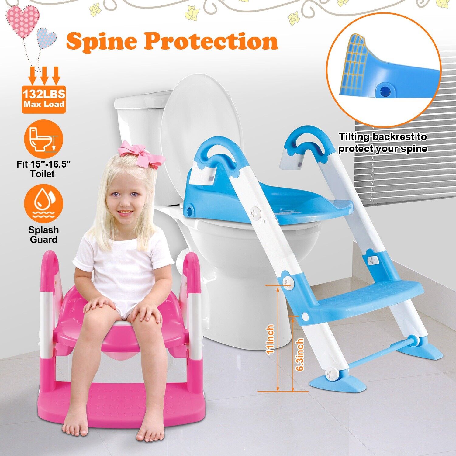 🚽👶 Kids Potty Training Seat with Step Stool Ladder - Child Toddler Toilet Chair for Easy Bathroom Transition! 🌟🚽